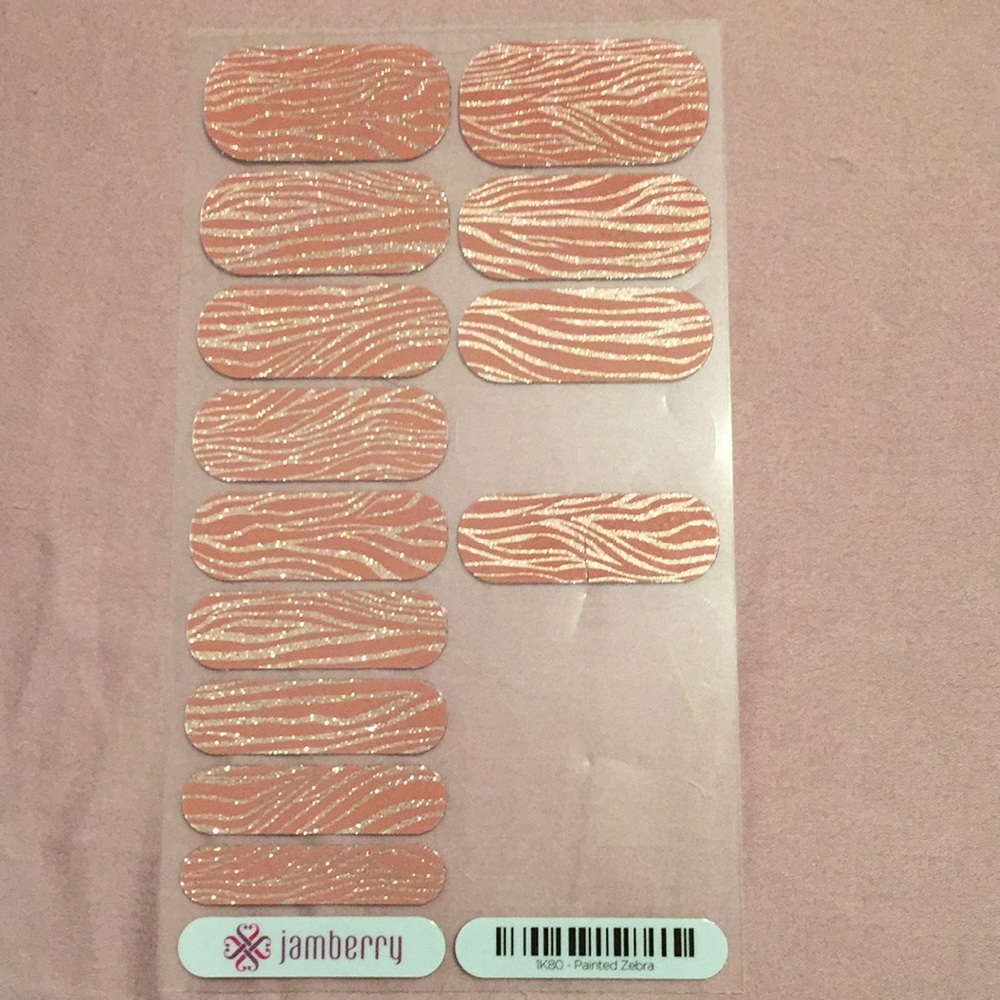 Jamberry Painted Zebra partial sheet